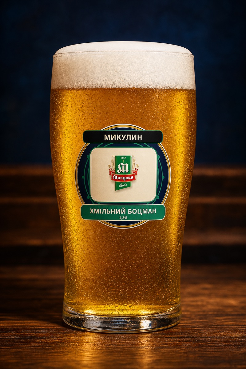 Mykulyn Hmilnyi Botsman van Mykulynetskyi Brovar, getapt in het glas van de brouwerij.