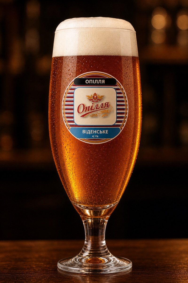 Opillia Videnske van Opillia, getapt in het glas van de brouwerij.
