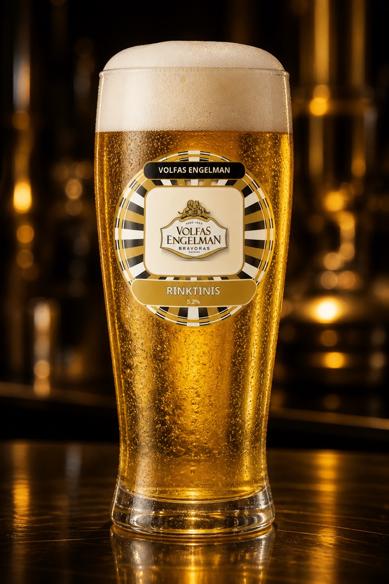 Rinktinis van Volfas Engelman, getapt in het glas van de brouwerij.
